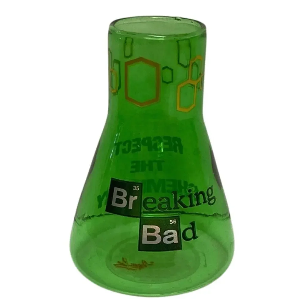 Breaking Bad Respect Chemistry Beaker Shot Glass Lime Green EXCELLENT